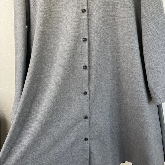 Oska Plisse Pleated Dress Oversized Lagenlook Shirt Dress Pockets Grey US0 UK8 - Picture 5 of 7